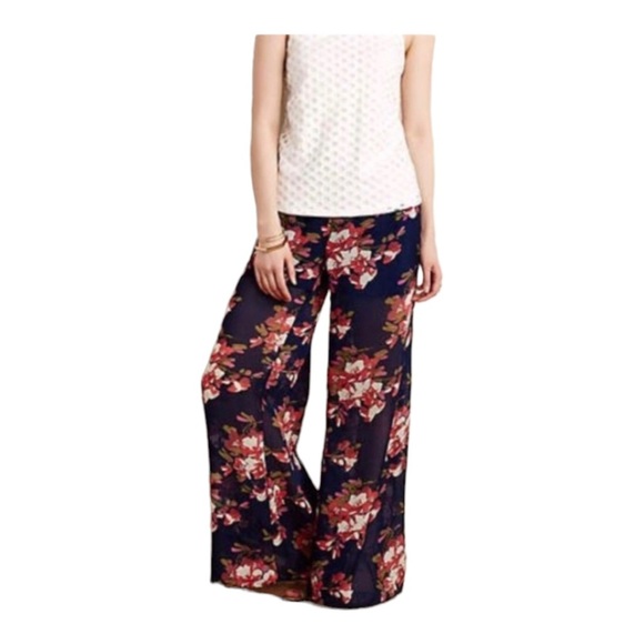 Anthropologie Elevenses Fire Lily Wide Leg Pant - Picture 2 of 7